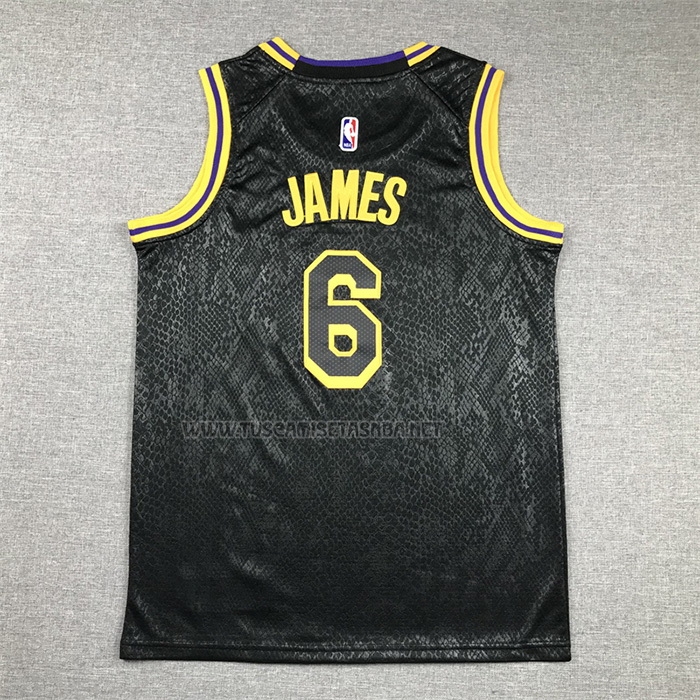 Camiseta LeBron James NO 6 Nino Los Angeles Lakers Mamba 2021-22 Negro